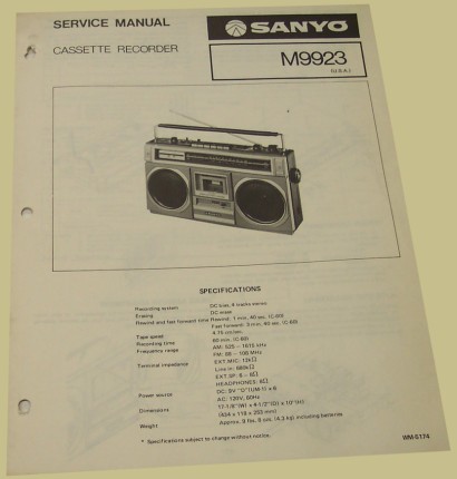 Sanyo M9923 Manual